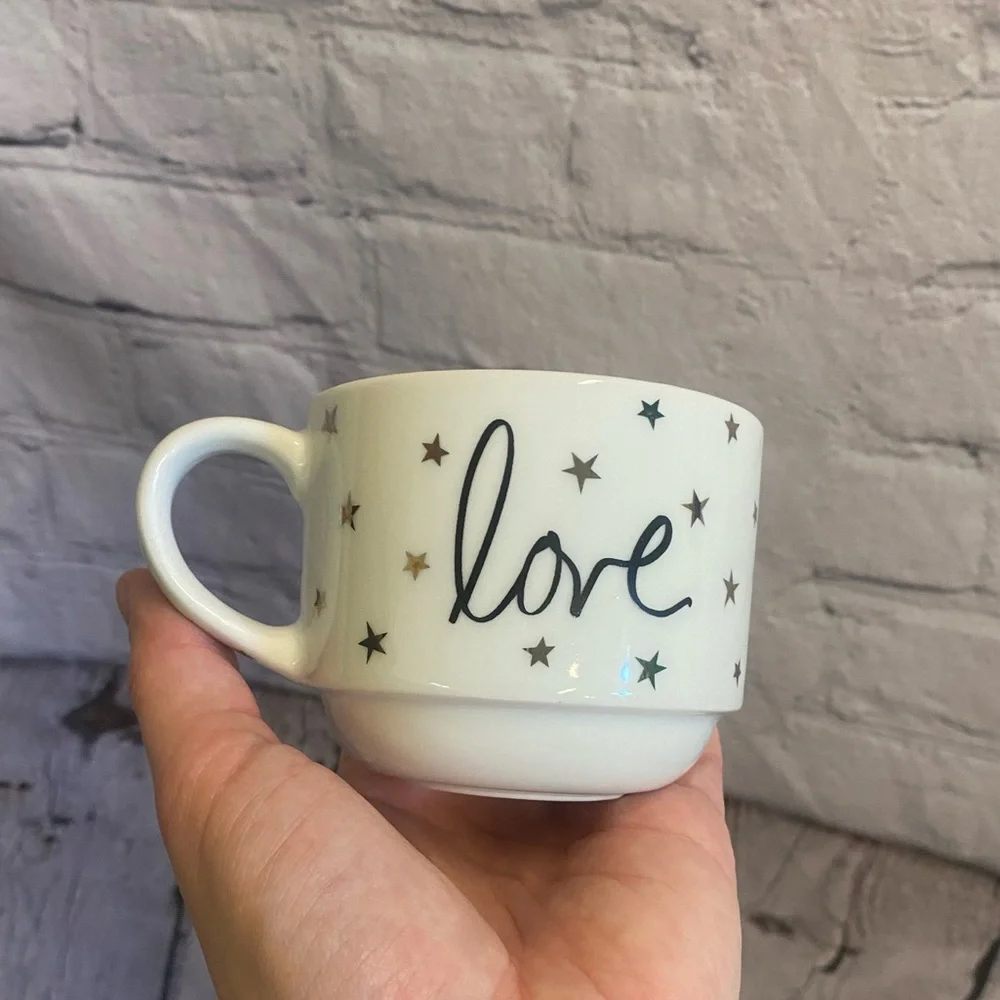 5/$20 Pier 1 Imports‎ Holiday Sentiment Stackable Mugs Set of 2 Replacement Cups